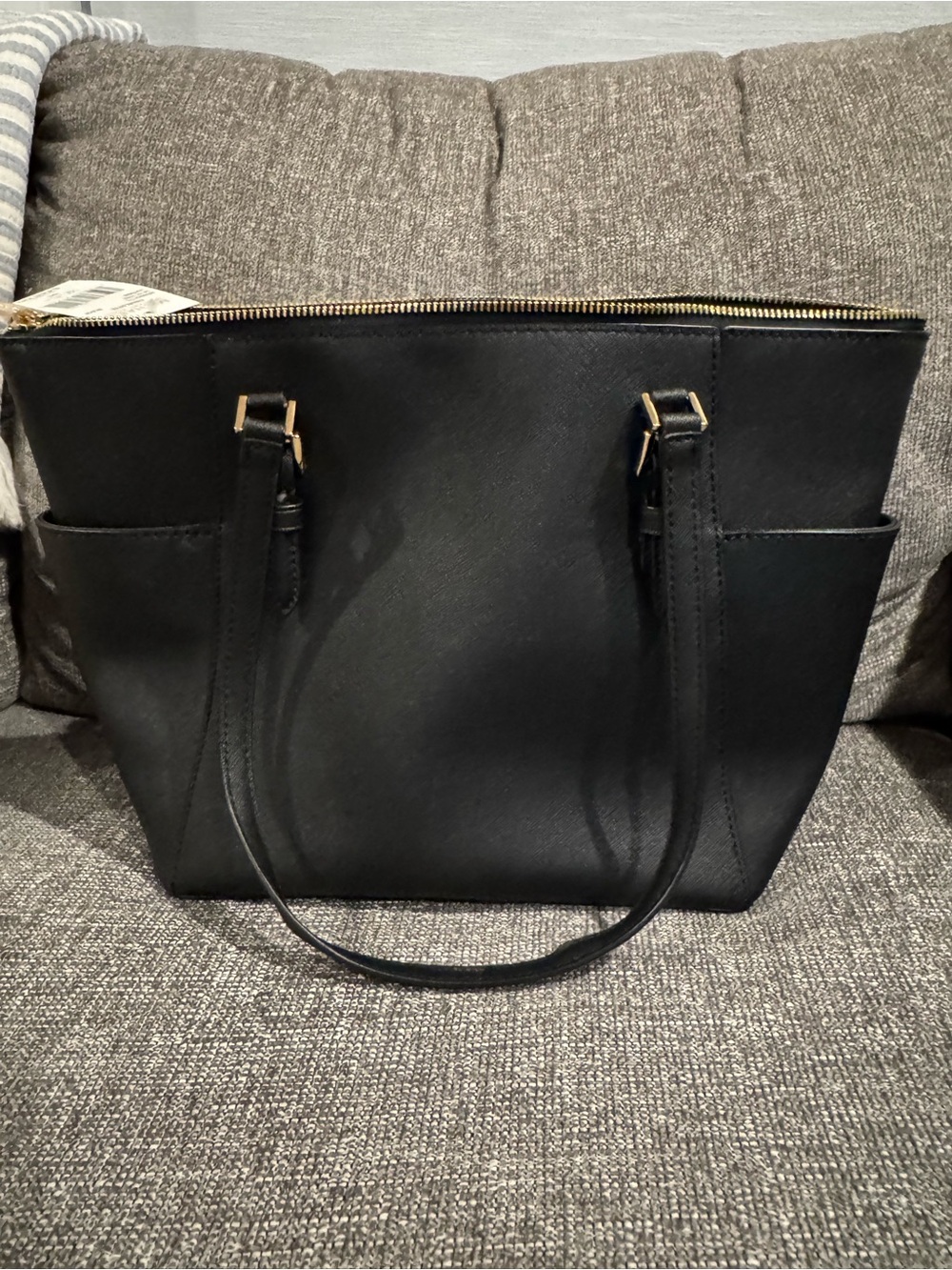 Michael Kors Black Saffiano Tote with Gold Accents - Picture 5 of 7